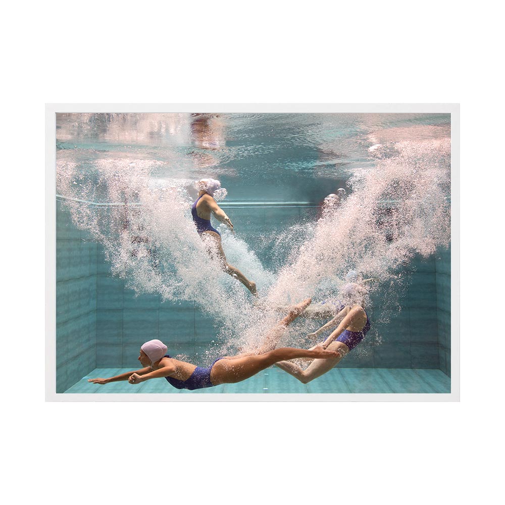 Singapore Mermaids 1 by Francesca Owen | Framed Art Print, Fine Print Co, 1000 x 1300 mm, Canvas, White Frame