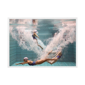 Singapore Mermaids 1 by Francesca Owen | Framed Art Print, Fine Print Co, 1000 x 1300 mm, Canvas, White Frame