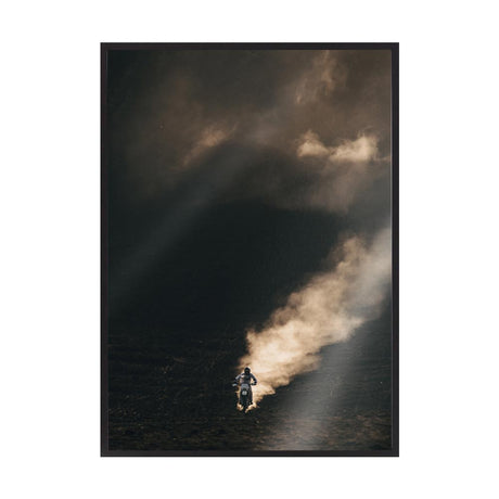 Chasing the Dust by Rilona Murwiki | Framed Art Print, Fine Print Co, 500 x 760 mm, Canvas, Black Frame