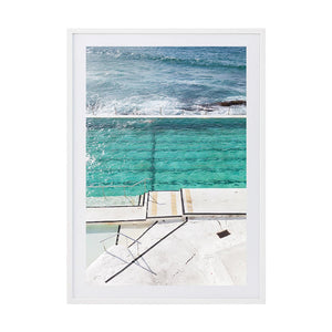 Bondi Pools 03 by Matt Johnson | Framed Art Print, Fine Print Co, 400 x 500 mm, Matt Photographic Paper, White Frame