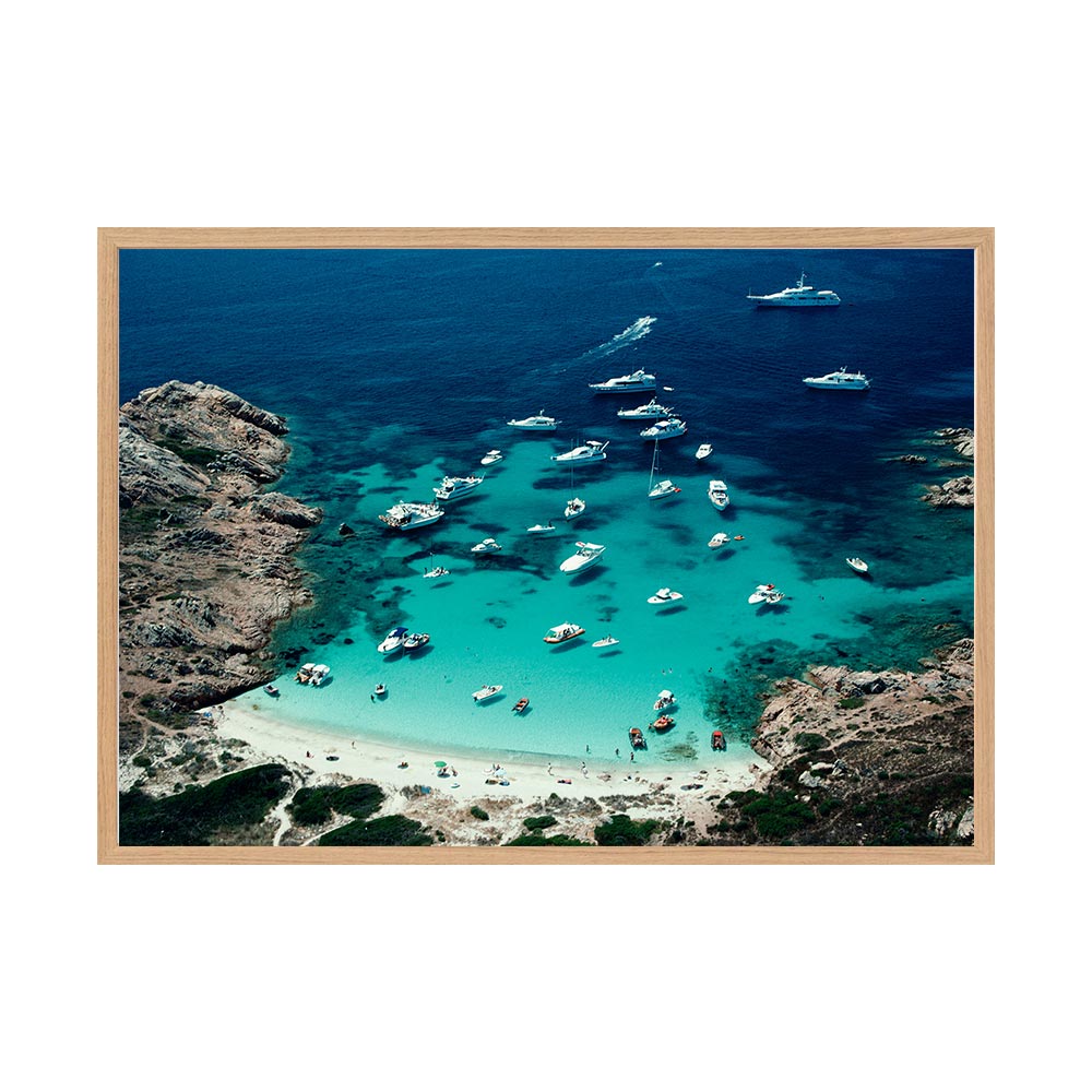 Porto Rotondo by Slim Aarons | Framed Photographic Print, Fine Print Co, 490 x 730 mm, Canvas, Scandi Frame
