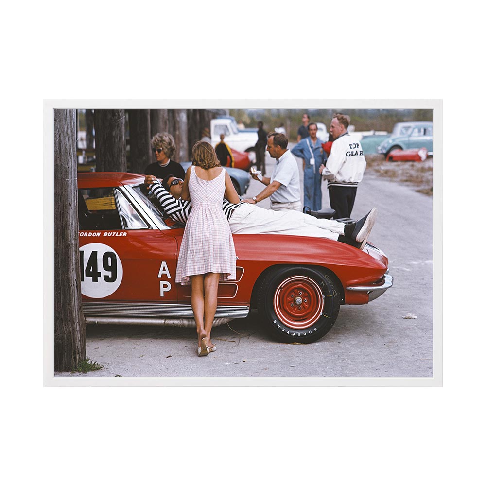 Bahamas Speed Week by Slim Aarons | Framed Photographic Print, Fine Print Co, 490 x 730 mm, Canvas, White Frame