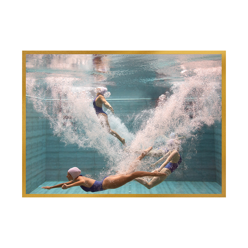 Singapore Mermaids 1 by Francesca Owen | Framed Art Print, Fine Print Co, 1000 x 1300 mm, Canvas, Gold Frame