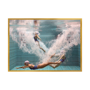 Singapore Mermaids 1 by Francesca Owen | Framed Art Print, Fine Print Co, 1000 x 1300 mm, Canvas, Gold Frame