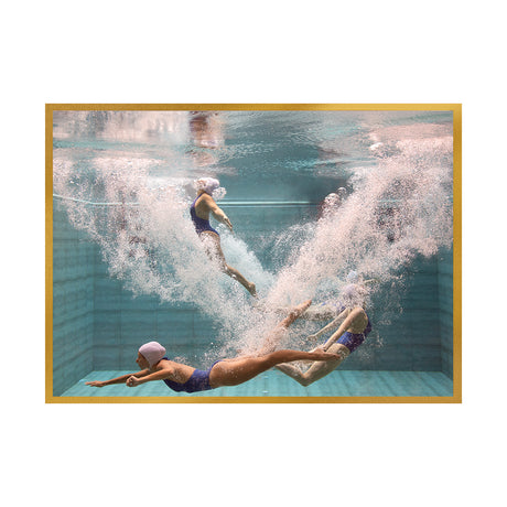 Singapore Mermaids 1 by Francesca Owen | Framed Art Print, Fine Print Co, 1000 x 1300 mm, Canvas, Gold Frame