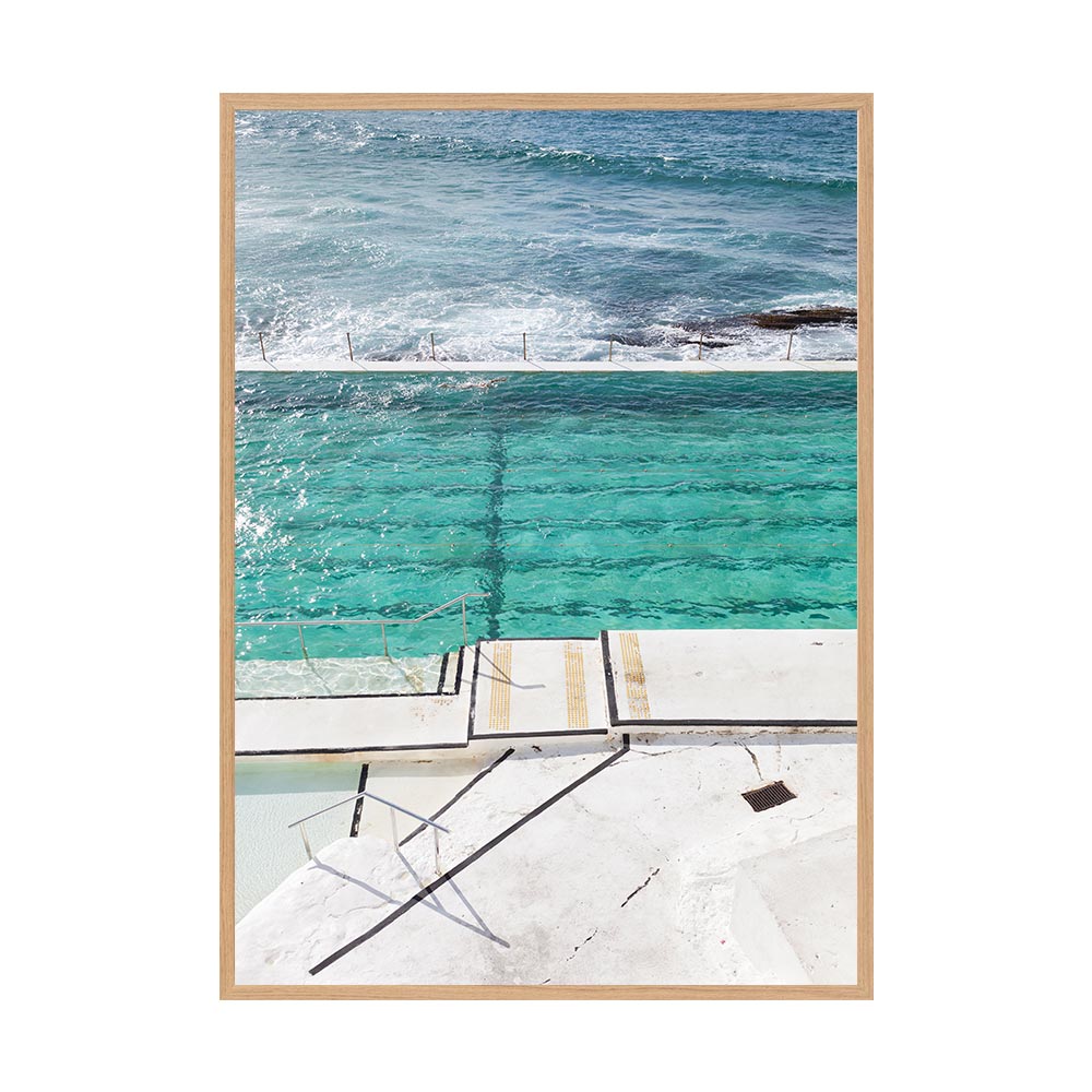 Bondi Pools 03 by Matt Johnson | Framed Art Print, Fine Print Co, 400 x 500 mm, Canvas, Scandi Frame
