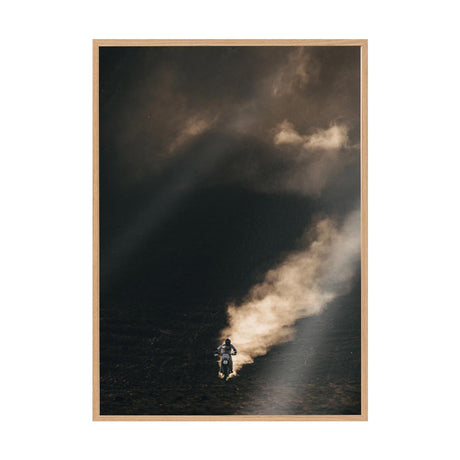 Chasing the Dust by Rilona Murwiki | Framed Art Print, Fine Print Co, 500 x 760 mm, Canvas, Scandi Frame