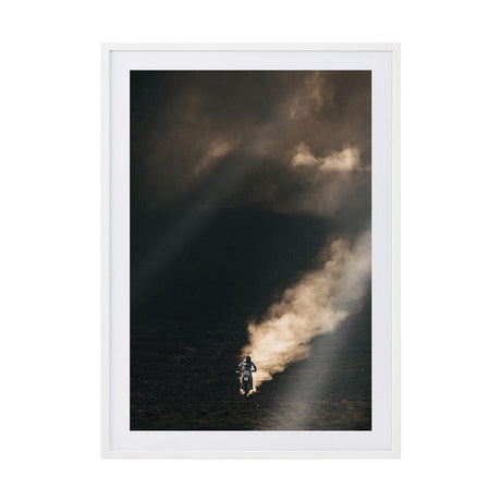 Chasing the Dust by Rilona Murwiki | Framed Art Print, Fine Print Co, 500 x 760 mm, Photographic Paper, White Frame