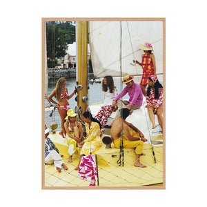 Colourful Crew by Slim Aarons | Framed Photographic Print, Fine Print Co, 490 x 730 mm, Canvas, Scandi Frame