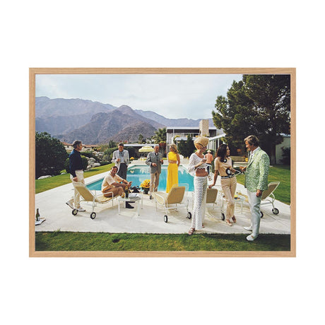 Desert House Party 2 by Slim Aarons | Framed Photographic Print, Fine Print Co, 490 x 730 mm, Canvas, Scandi Frame