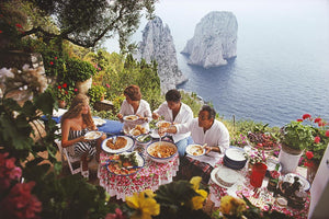Dining Al Fresco On Capri by Slim Aarons | Framed Photographic Print, Fine Print Co, , ,