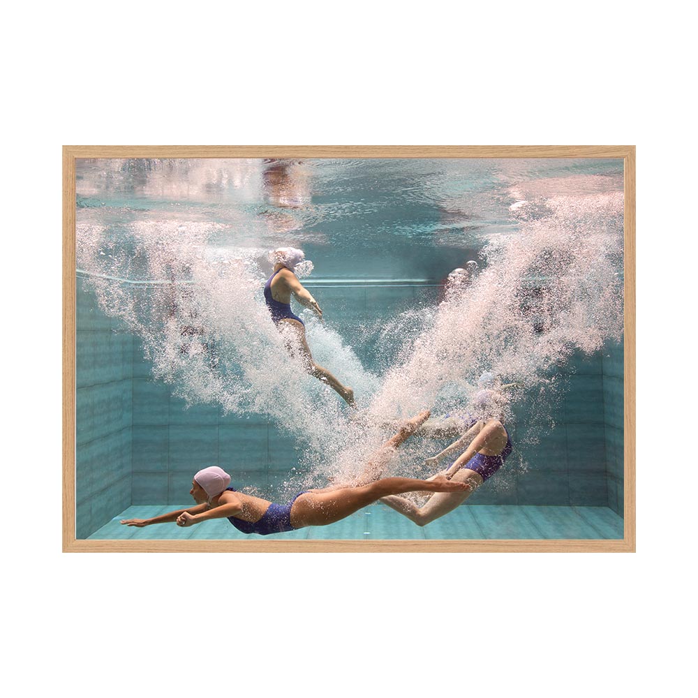 Singapore Mermaids 1 by Francesca Owen | Framed Art Print, Fine Print Co, 1000 x 1300 mm, Canvas, Scandi Frame