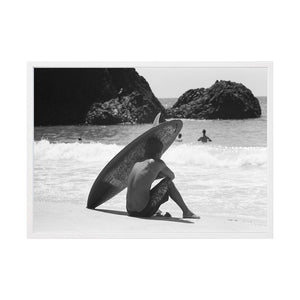 Wave Watcher by Luke McCormick | Framed Art Print, Fine Print Co, 500 x 760 mm, Canvas, White Frame