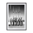 Surfboat Crew With Oars by Tony Potts | Framed Art Print, Fine Print Co, 500 x 760 mm, Photographic Paper, Black Frame