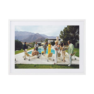 Desert House Party 2 by Slim Aarons | Framed Photographic Print, Fine Print Co, 195 x 290 mm, Photographic Paper, White Frame