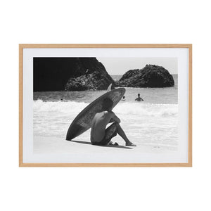Wave Watcher by Luke McCormick | Framed Art Print, Fine Print Co, 500 x 760 mm, Photographic Paper, Scandi Frame