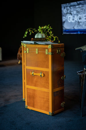 MG Dragon Carved Leather Wardrobe Trunk by Gordon Gu, MG Art collection at Cocolea
