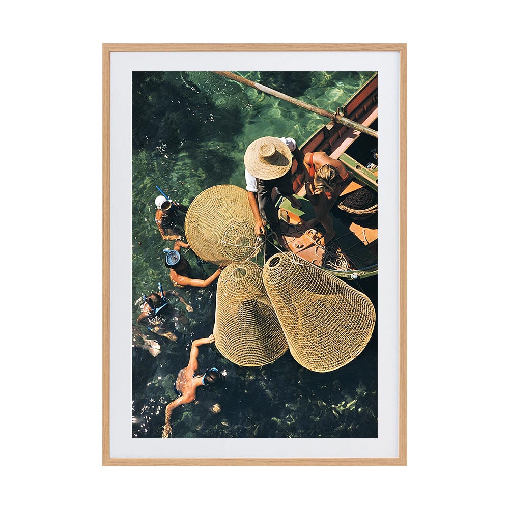 Snorkelling in The Shallows 2 by Slim Aarons | Framed Photographic Print, Fine Print Co, 195 x 290 mm, Photographic Paper, Scandi Frame