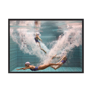 Singapore Mermaids 1 by Francesca Owen | Framed Art Print, Fine Print Co, 1000 x 1300 mm, Canvas, Black Frame