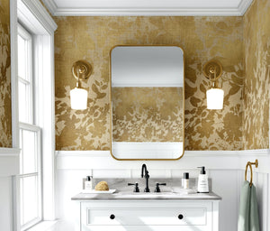 Moonlight wallpaper mural in Gold by Natty & Polly, styled in an interior