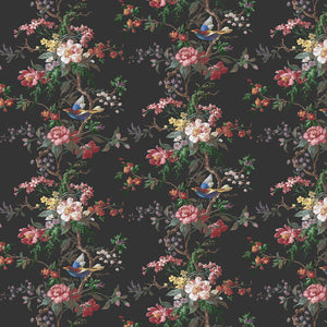 Venetian wallpaper in Noir by Natty & Polly, full pattern view