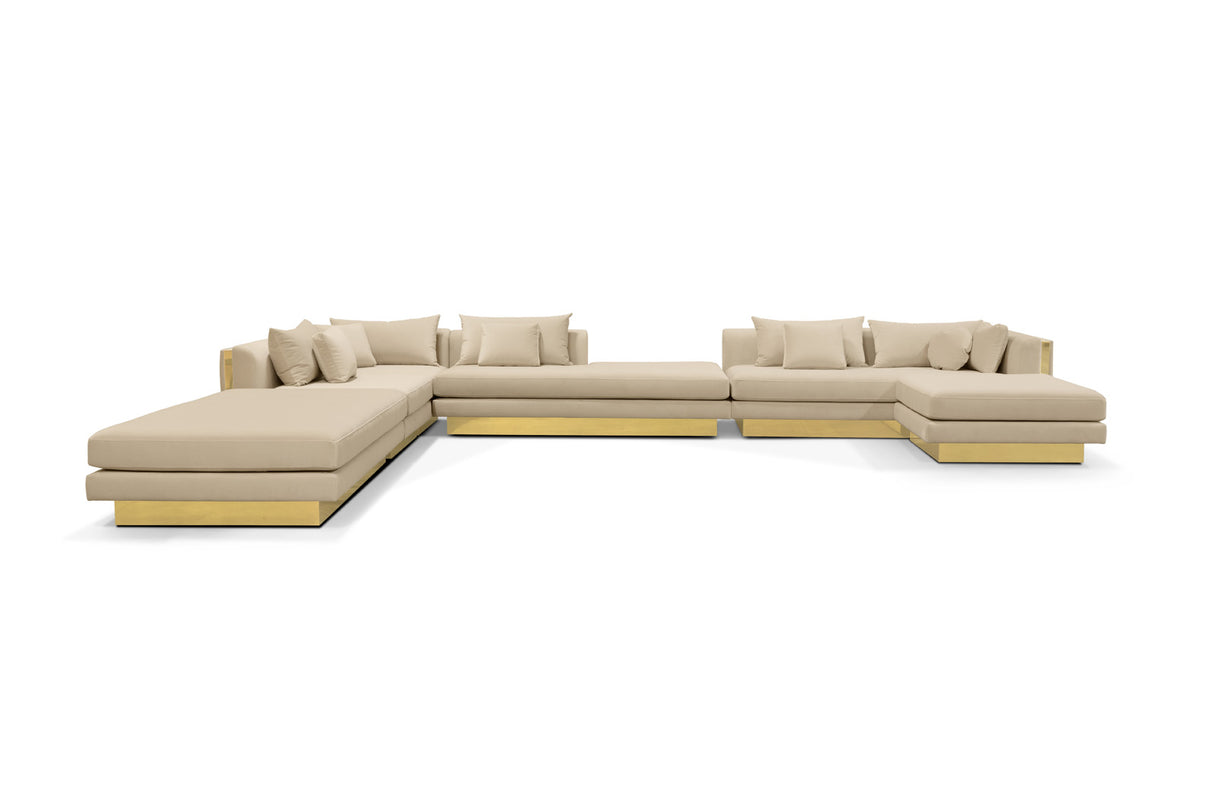 Lapiaz Modular Sofa — Custom Luxury Sectional with Hand-Hammered Brass Detailing, Cocolea, , ,