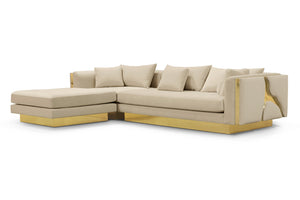 Lapiaz Modular Sofa — Custom Luxury Sectional with Hand-Hammered Brass Detailing