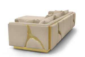 Lapiaz Modular Sofa — Custom Luxury Sectional with Hand-Hammered Brass Detailing