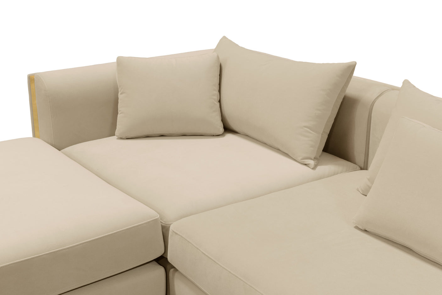 Lapiaz Modular Sofa — Custom Luxury Sectional with Hand-Hammered Brass Detailing