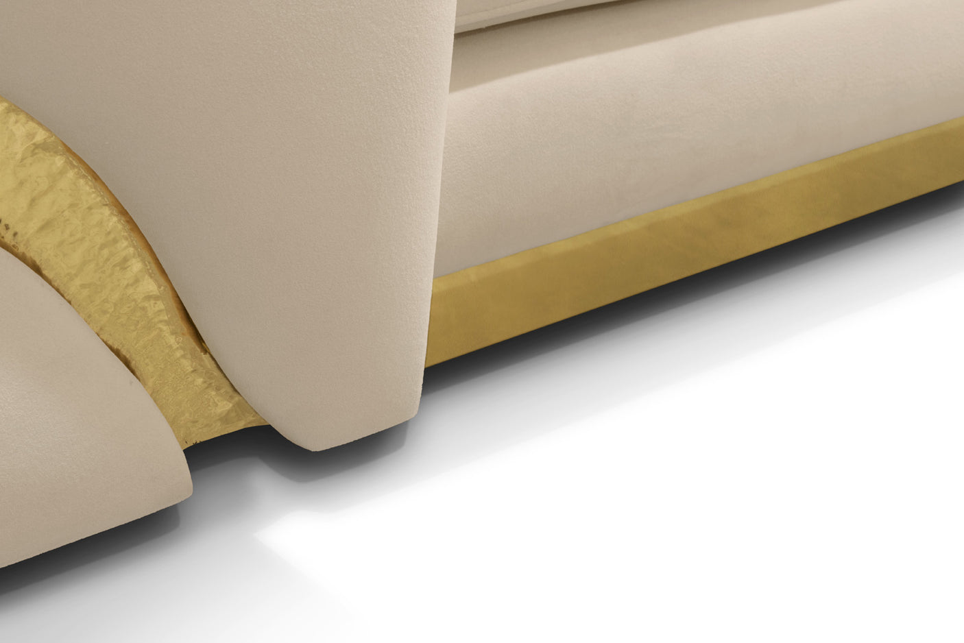 Lapiaz Modular Sofa — Custom Luxury Sectional with Hand-Hammered Brass Detailing