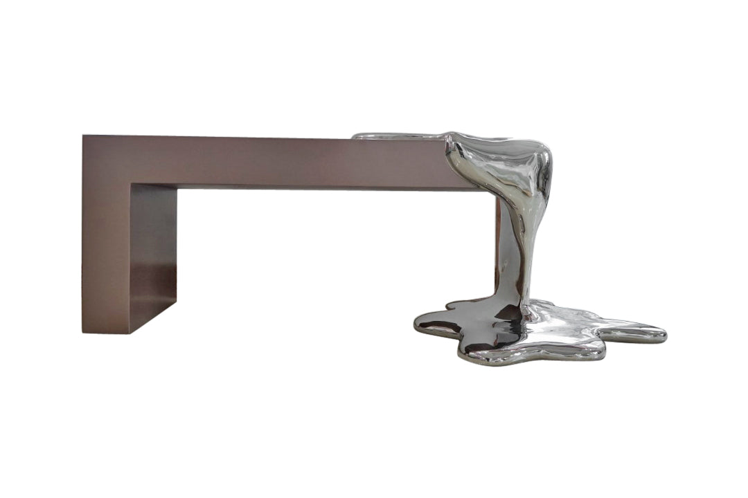 Liquid Series Matt Copper & Chrome Coffee Table, Cocolea, , ,