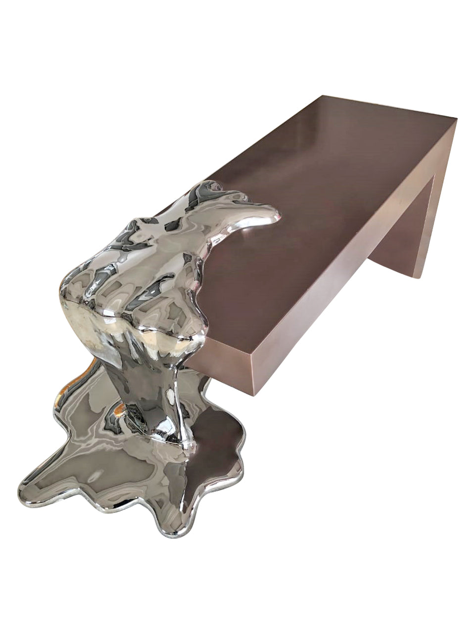 Liquid Series Matt Copper & Chrome Coffee Table, Cocolea, , ,