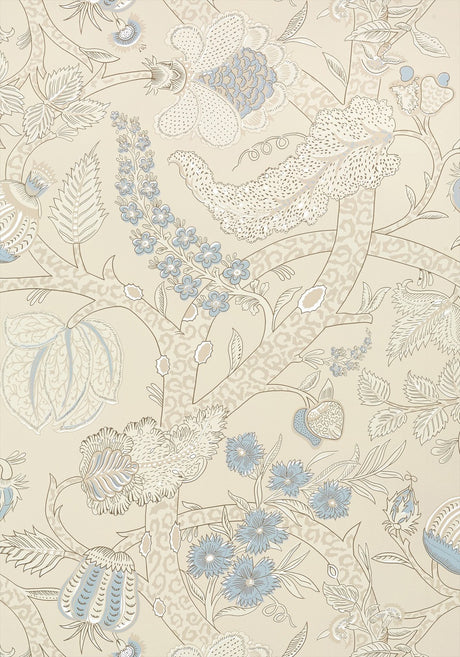 Macbeth wallpaper in Beige by Natty & Polly, full pattern view