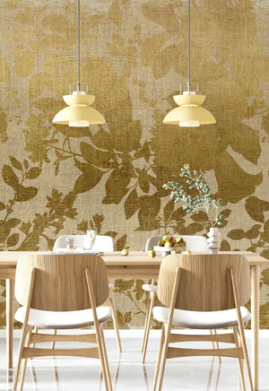 Moonlight wallpaper mural in Gold by Natty & Polly, full pattern view