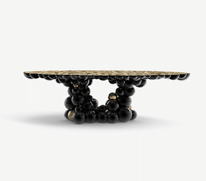Newton Black Gold Dining Table by Boca do Lobo