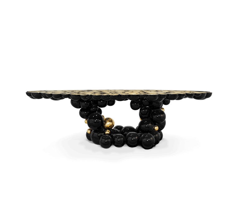 Newton Black Gold Dining Table by Boca do Lobo – view 2