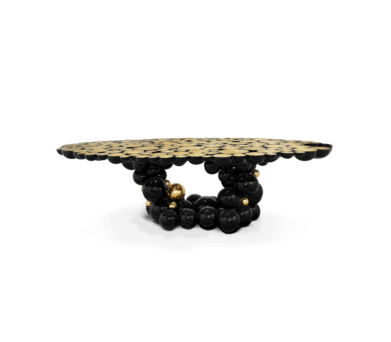 Newton Black Gold Dining Table by Boca do Lobo – view 3