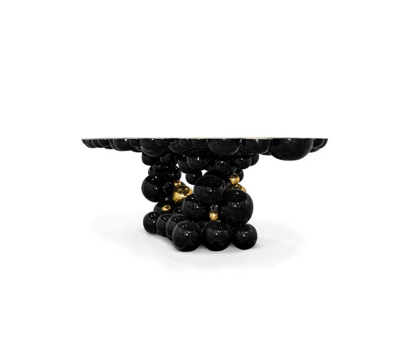 Newton Black Gold Dining Table by Boca do Lobo – view 4