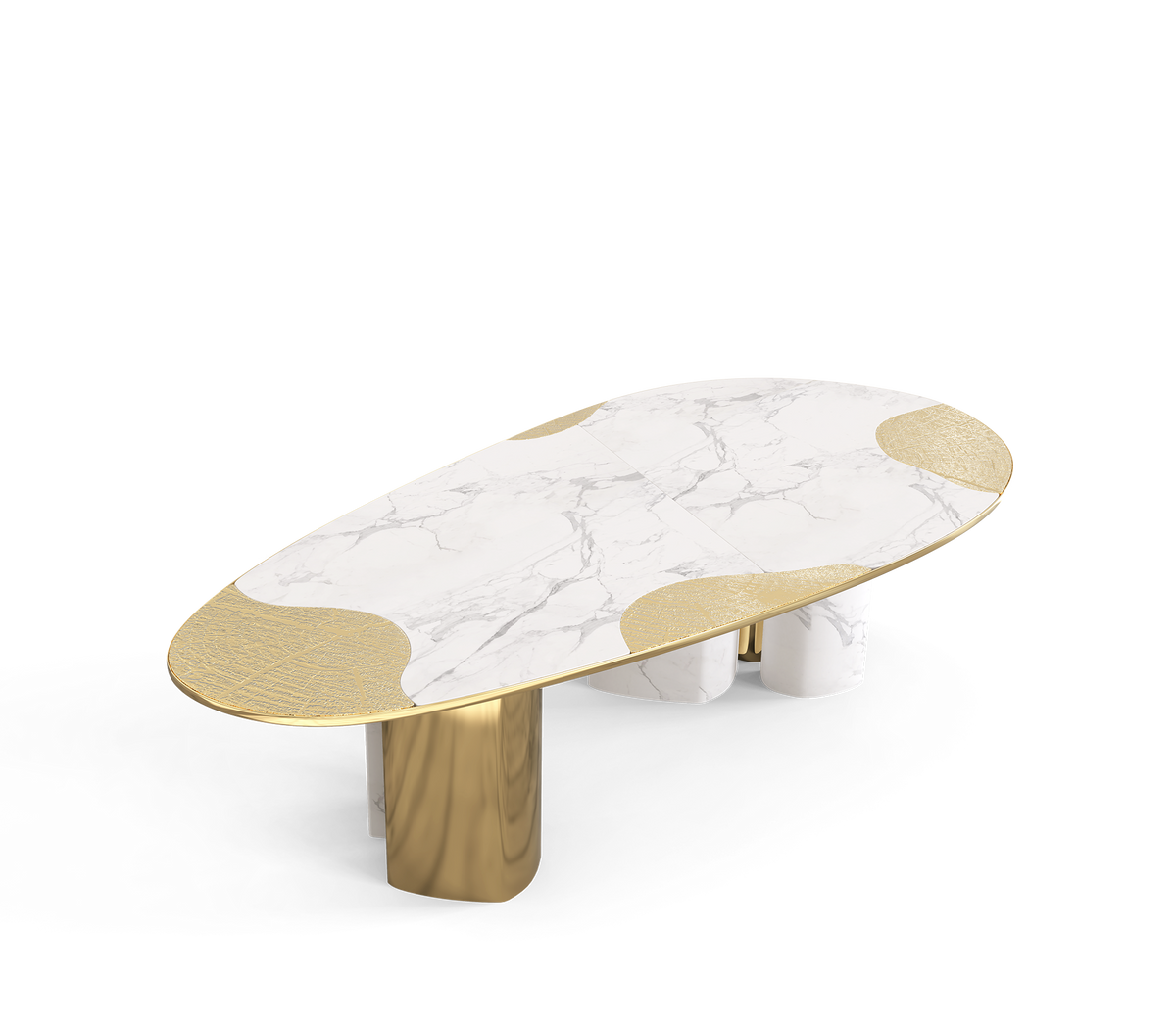 Ophelia Carrara Marble and Gold Dining Table by Boca do Lobo – view 3