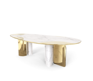 Ophelia Carrara Marble and Gold Dining Table by Boca do Lobo – view 4