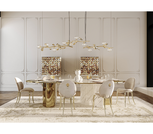 Ophelia Carrara Marble and Gold Dining Table by Boca do Lobo – view 7