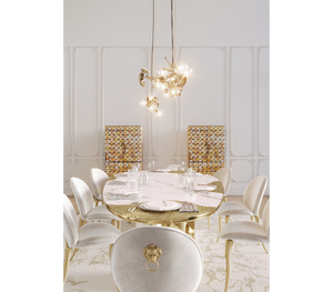 Ophelia Carrara Marble and Gold Dining Table by Boca do Lobo – view 8