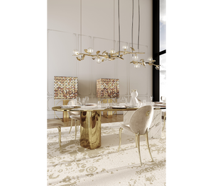 Ophelia Carrara Marble and Gold Dining Table by Boca do Lobo – view 9