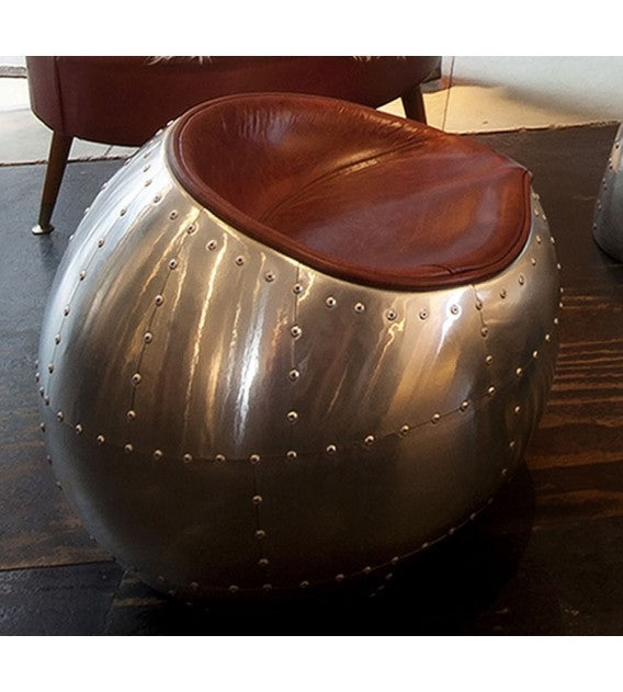 Belle X-1 Aluminium Aviator Spitfire Small Cocoon Stool, Cocolea, , ,