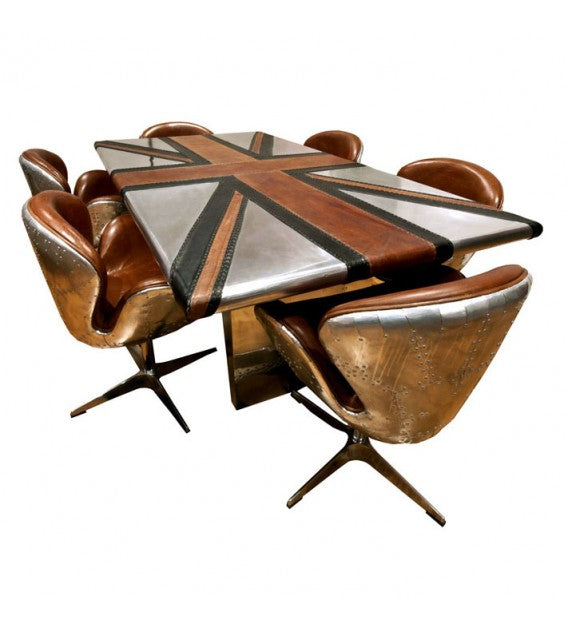 Gauntlet Aluminium and Brown Leather Swan Chair, Cocolea, , ,