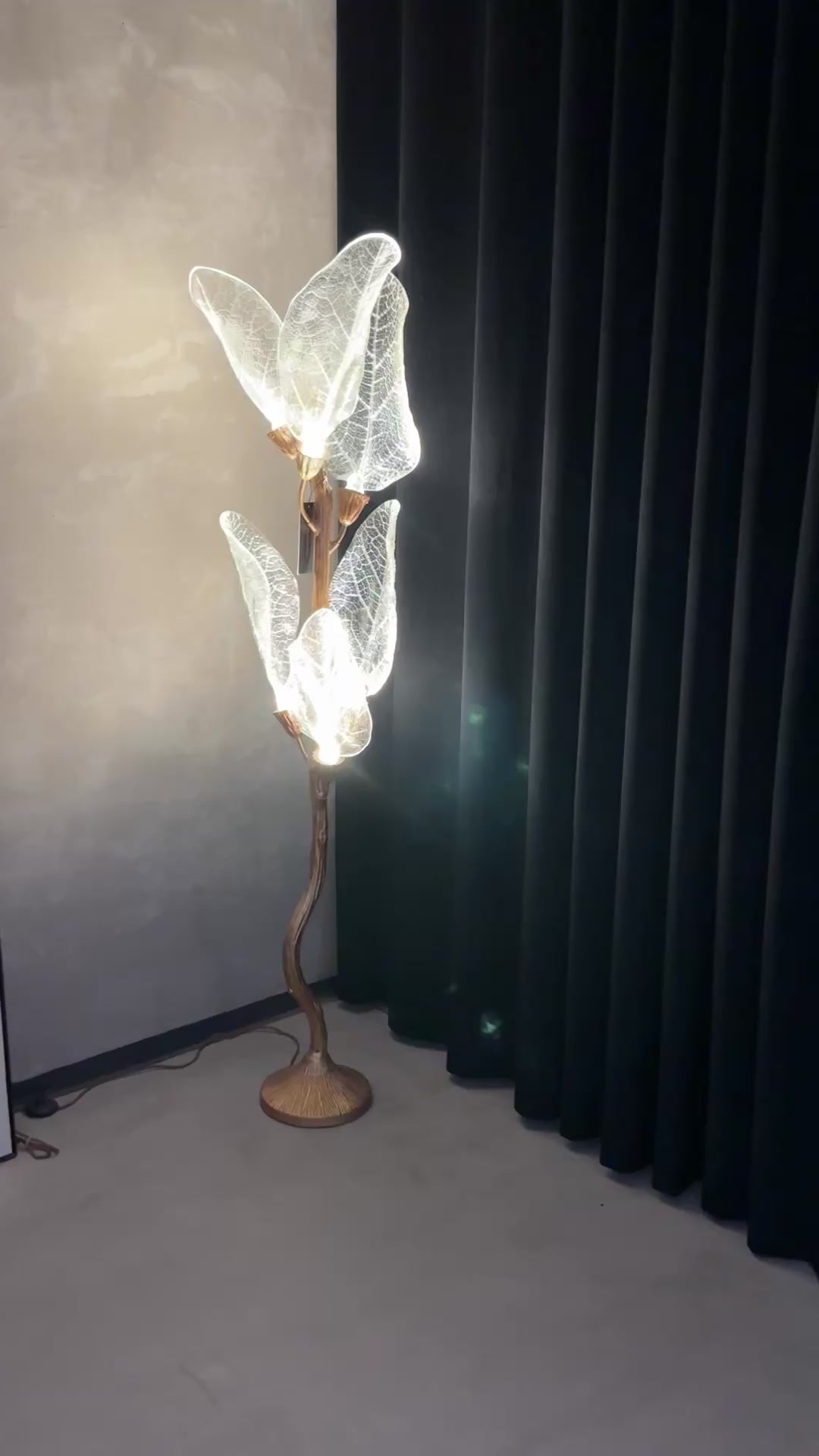 Aurora Glacier Crystal Leaf Floor Lamp, Cocolea, , ,