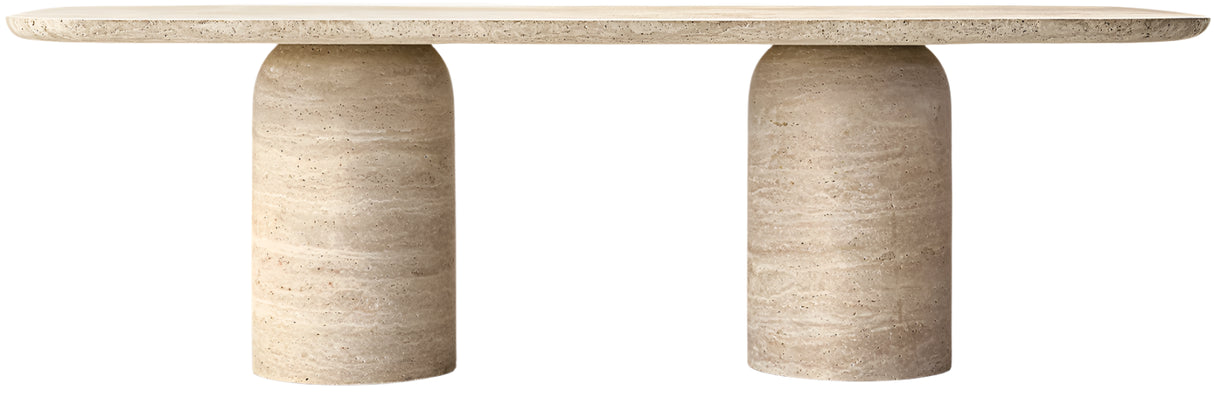 Cascadia Travertine Curved Rectangle Dining Table, Cocolea, , ,