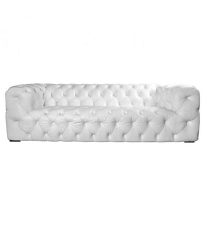 Regal Aviator Polished Brass and White Leather Chesterfield Lounge - 3 seat, Cocolea, , ,