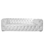 Regal Aviator Polished Brass and White Leather Chesterfield Lounge - 3 seat, Cocolea, , ,