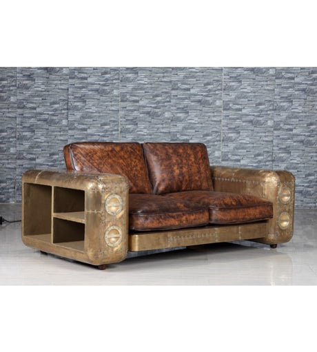 Maverick Brass 2 seater Lounge with storage